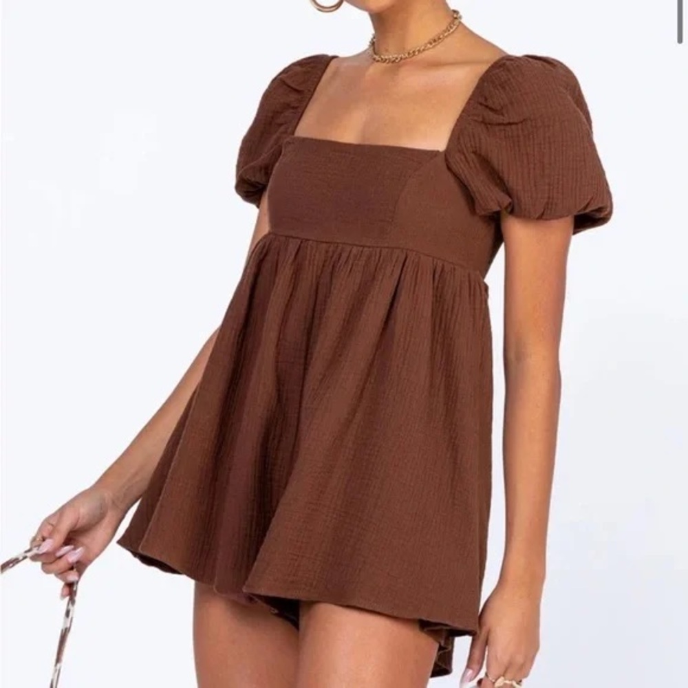 Princess Polly - Lorna Romper Brown Sz 10